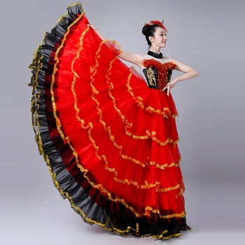 Spanish Dance Costumes For Women Flamenco Dance Big Swing Skirt Belly Dance Dress Spanish Clothing Flamenco Dance Wear DL3481
Spanish Dance Costumes For Women Flamenco Dance Big Swing Skirt Belly Dance Dress Spanish Clothing Flamenco Dance Wear DL3481