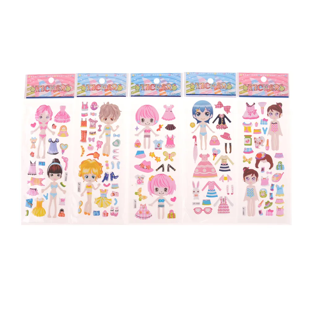 5 Sheets Pvc Stickers Lovely Kids Dress Up Stickers Cartoon Beauty Dress Up Little Girl For Girl Toys Gifts
5 Sheets Pvc Stickers Lovely Kids Dress Up Stickers Cartoon Beauty Dress Up Little Girl For Girl Toys Gifts