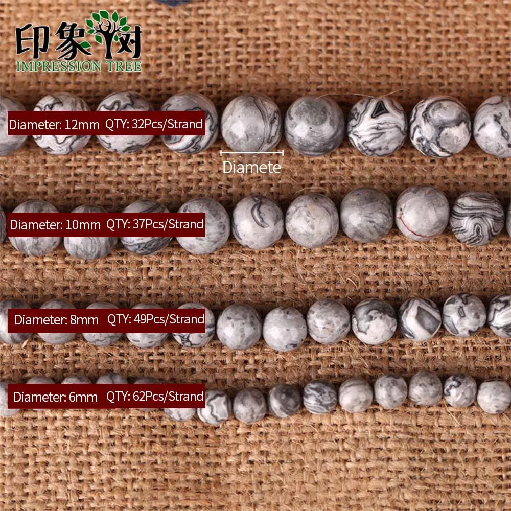 Dull Polish Map Jaspers Matte Stone Bead 6/8/10/12mm Natural Grey Map Stone Spacer Bead Fit Necklace For DIY Jewelry Making 1844
Dull Polish Map Jaspers Matte Stone Bead 6/8/10/12mm Natural Grey Map Stone Spacer Bead Fit Necklace For DIY Jewelry Making 1844