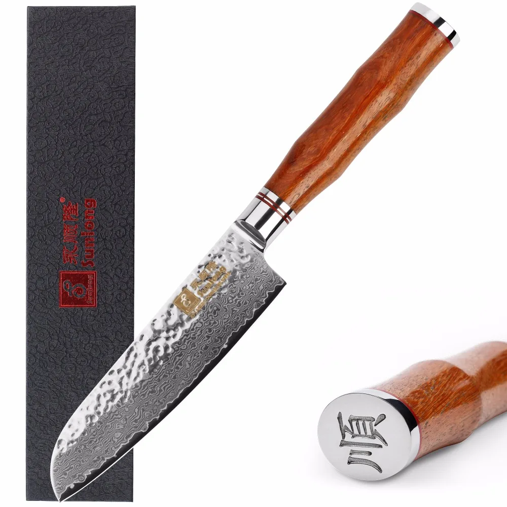 Sunlong 5 inch Santoku Knife Chef knives Damascus steel Slicing Knives 67layers Japanese Meat/vegetable knife Cleaver
Sunlong 5 inch Santoku Knife Chef knives Damascus steel Slicing Knives 67layers Japanese Meat/vegetable knife Cleaver