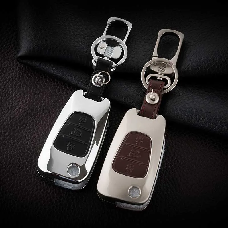 Peacekey цинковый сплав + кожаный автомобильный чехол для брелка с ключом Kia Rio K2 Sportage