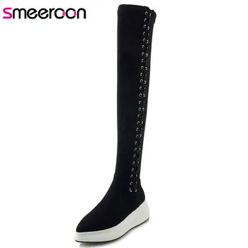 Smeeroon 2020 top quality suede leather boots women pointed toe autumn winter boots zipper flat platform shoes knee high boots
Smeeroon 2020 top quality suede leather boots women pointed toe autumn winter boots zipper flat platform shoes knee high boots