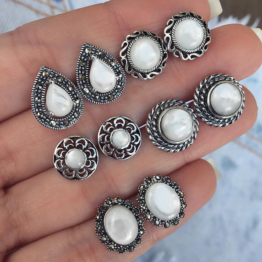 5 Pairs/Set Big Opal Stud Earrings for Women Wedding Party Boucle D'oreille Earring Jewelry Dazzling Cubic Zirconia Brincos 2019
5 Pairs/Set Big Opal Stud Earrings for Women Wedding Party Boucle D'oreille Earring Jewelry Dazzling Cubic Zirconia Brincos 2019