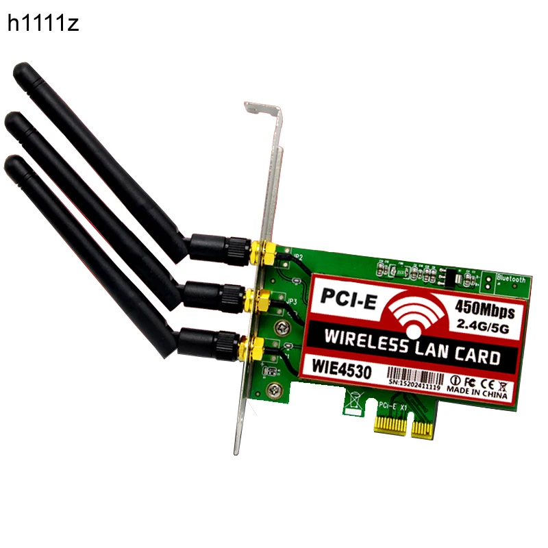 802.11 b/g/n 450Mbps Wireless WiFi PCI-Express Adapter Desktop Card for Intel 5300 Compatible Slot PCI-E X1/X4/X8/X16
802.11 b/g/n 450Mbps Wireless WiFi PCI-Express Adapter Desktop Card for Intel 5300 Compatible Slot PCI-E X1/X4/X8/X16