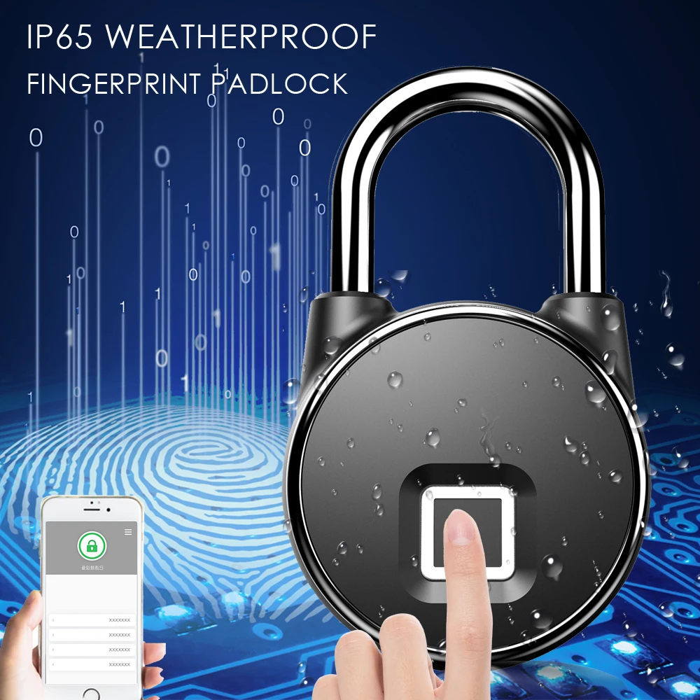 Security Door/Luggage/Case Fingerprint Padlock Doors Biometric Lock Wifi IP65 Waterproof USB Rechargeable Electric Smart Locks
Security Door/Luggage/Case Fingerprint Padlock Doors Biometric Lock Wifi IP65 Waterproof USB Rechargeable Electric Smart Locks