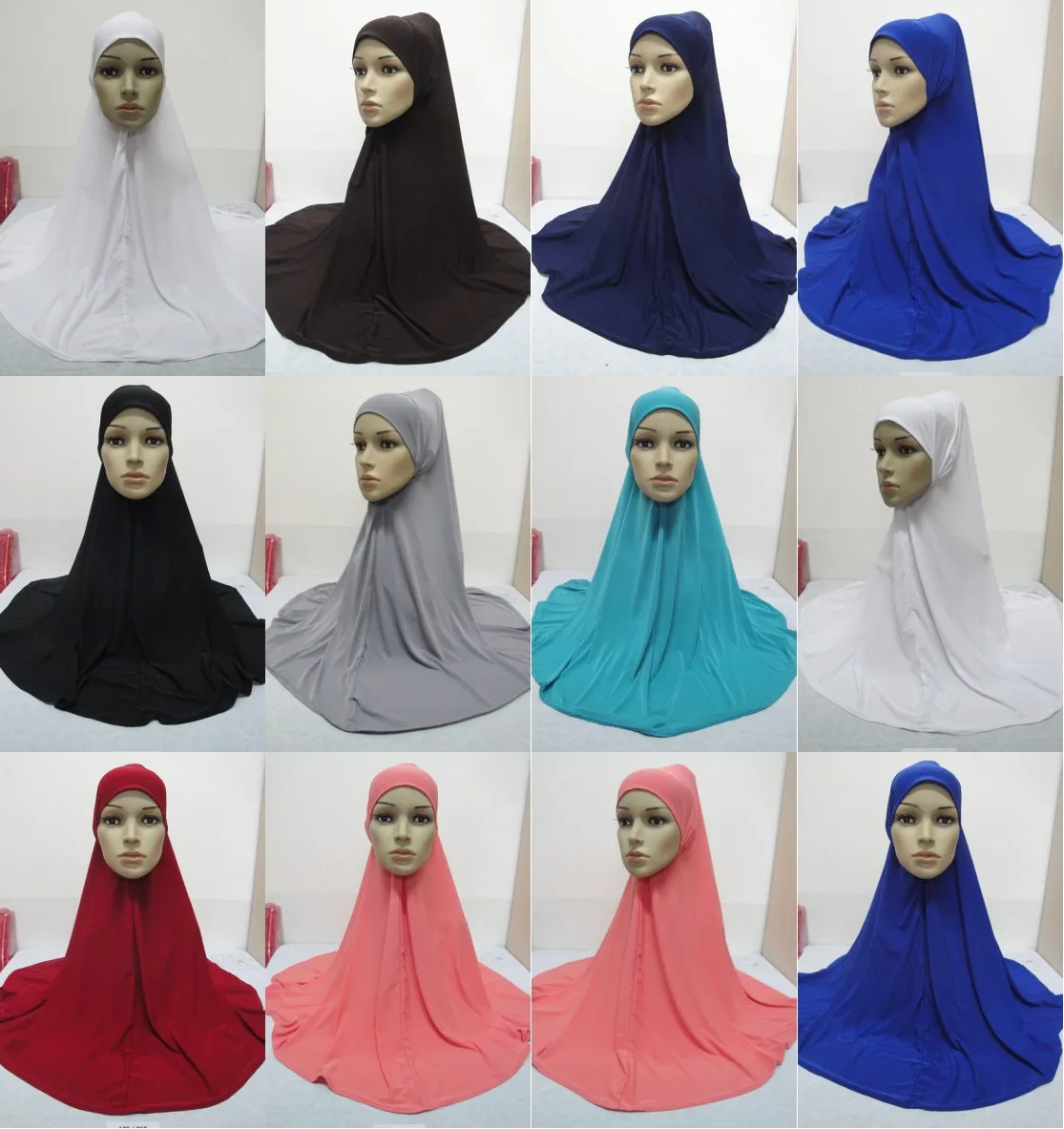 Фото Женский хиджаб из Джерси One pies Al Amira однотонный мусульманский головной убор # YS677 |