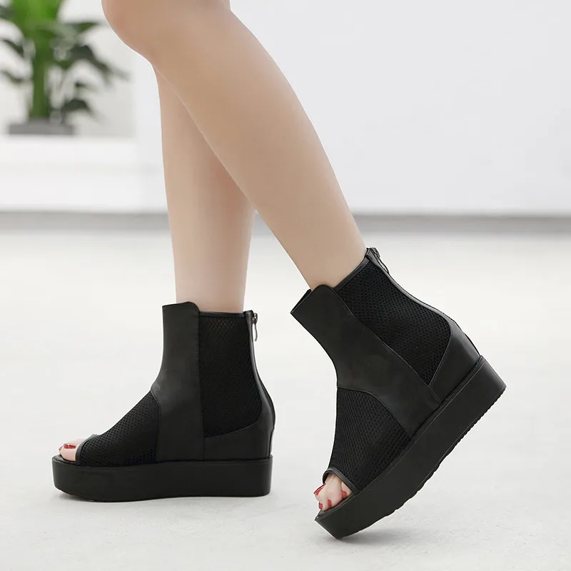 YMECHIC Super High Platform Wedges Open Peep Toe Air Mesh Summer 2019 Ankle Boots Black Gothic Punk Creeper Sandal Boot Shoes
YMECHIC Super High Platform Wedges Open Peep Toe Air Mesh Summer 2019 Ankle Boots Black Gothic Punk Creeper Sandal Boot Shoes