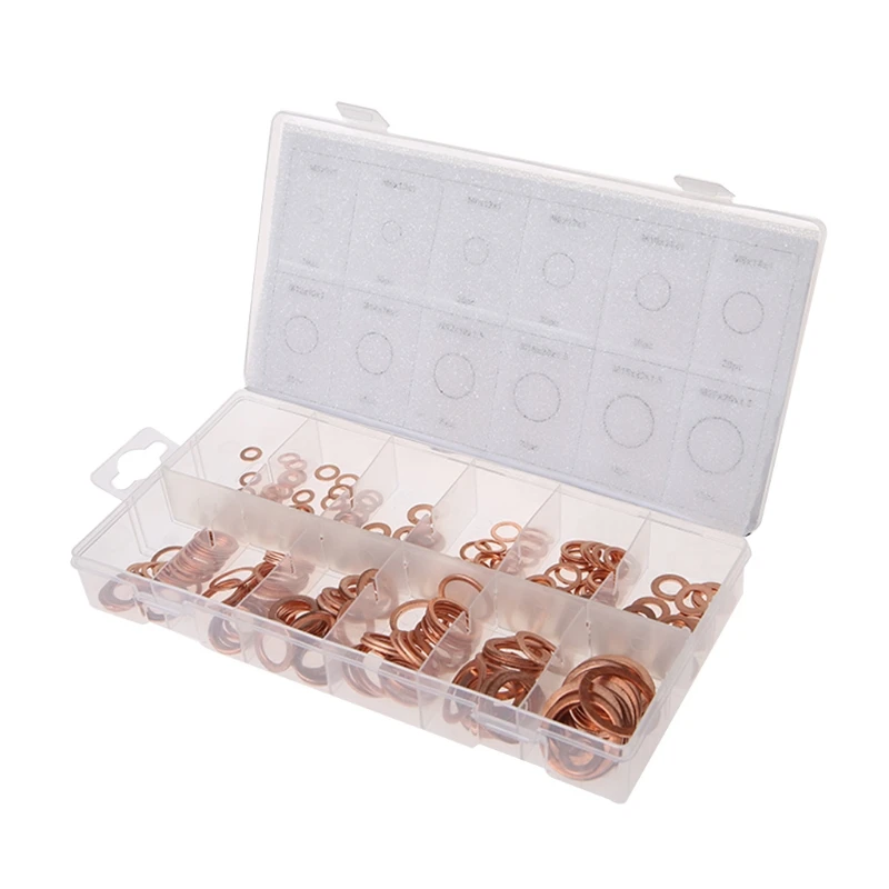 280 Pcs M5-M20 Copper Washers Solid Machine Flat Sealing Ring Kit 12 Sizes Drop Ship
280 Pcs M5-M20 Copper Washers Solid Machine Flat Sealing Ring Kit 12 Sizes Drop Ship