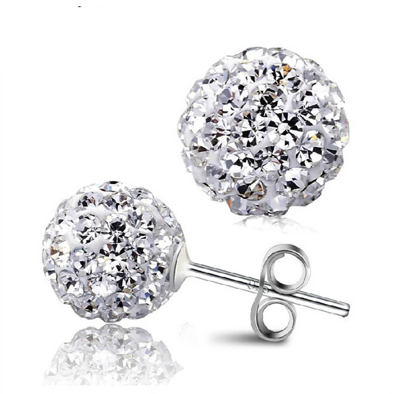 Fashion Trend Simple Silver Color Stud Earrings For Women Girl Crystal Plated Round Ball Shape Feminine earrings Jewelry Brincos
Fashion Trend Simple Silver Color Stud Earrings For Women Girl Crystal Plated Round Ball Shape Feminine earrings Jewelry Brincos