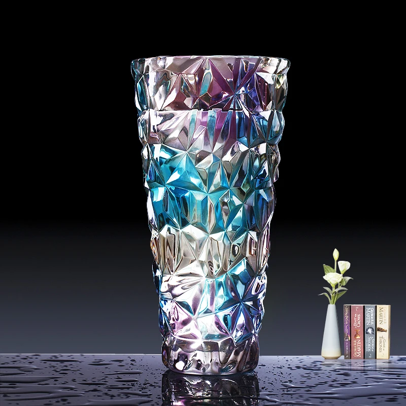 Charming Tangent Plane Crystal Glass Flower Vase Decorative Desktop Colorful Carafe Glassware Ornament Art and Craft Accessories
Charming Tangent Plane Crystal Glass Flower Vase Decorative Desktop Colorful Carafe Glassware Ornament Art and Craft Accessories