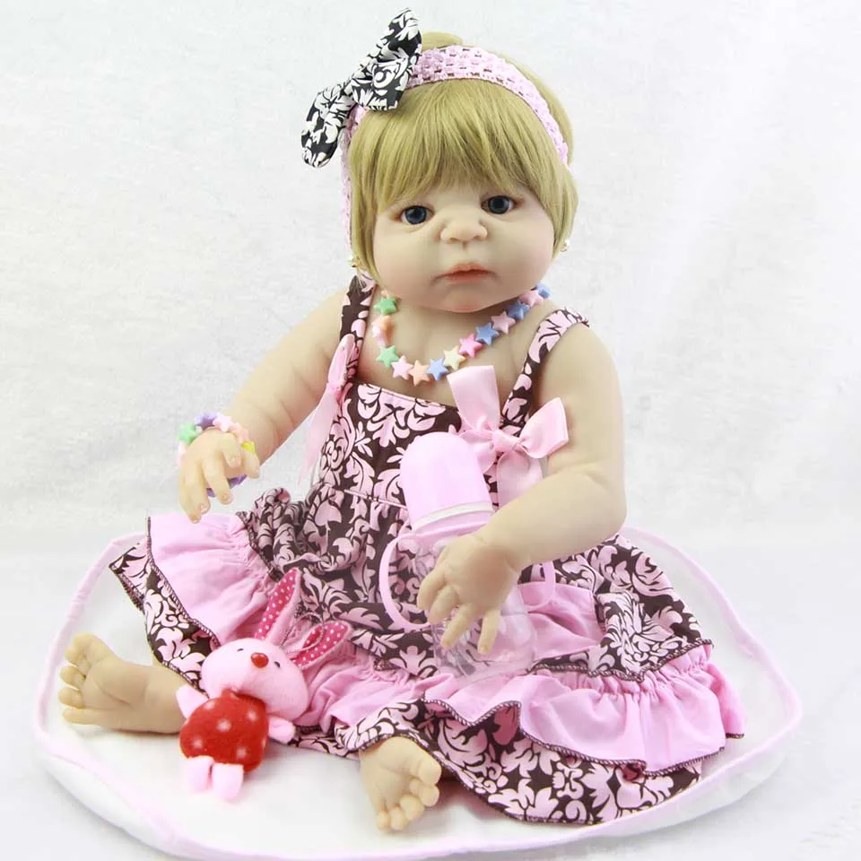 Lifelike 23'' Newborn Doll Can Bathe Full Silicone Vinyl Reborn Dolls simulation vivid reborn menina new design Gifts for Girl 
Lifelike 23'' Newborn Doll Can Bathe Full Silicone Vinyl Reborn Dolls simulation vivid reborn menina new design Gifts for Girl