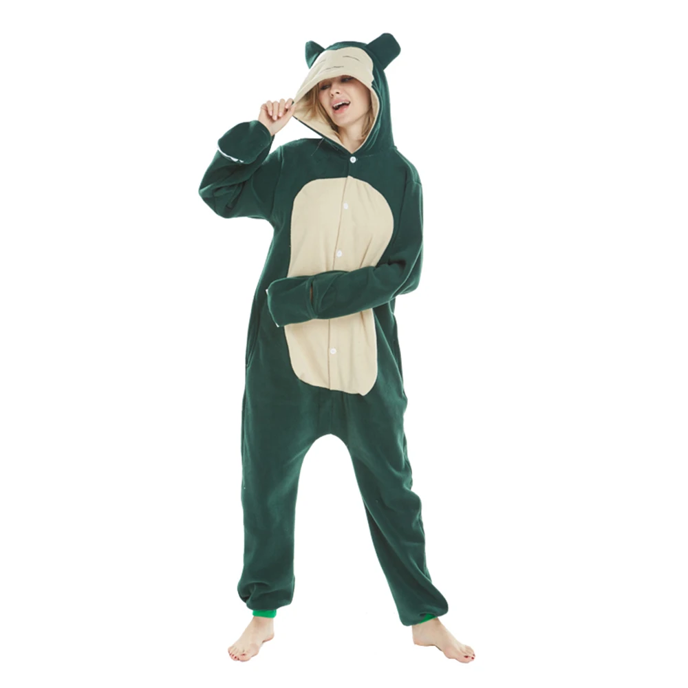 JINUO новый осень весна зима snorlax флис для женщин животных пижамы мультфильм