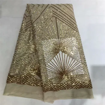 Golden High quality african sequins lace fabric for party Hot selling french net lace fabric with sequins HJ275-1
Golden High quality african sequins lace fabric for party Hot selling french net lace fabric with sequins HJ275-1