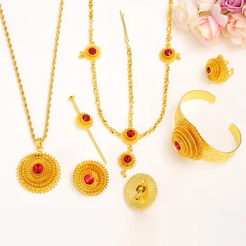 Bangrui big Fashion Ethiopian jewelry sets with hair pcs Gold Color Red stone jewelry sets for Ethiopian women accessories
Bangrui big Fashion Ethiopian jewelry sets with hair pcs Gold Color Red stone jewelry sets for Ethiopian women accessories