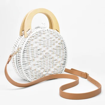 2019 Woman fashion Wooden Handle Rattan Knit Bag Camel white New Straw Bag Shoulder Messenger bag
2019 Woman fashion Wooden Handle Rattan Knit Bag Camel white New Straw Bag Shoulder Messenger bag