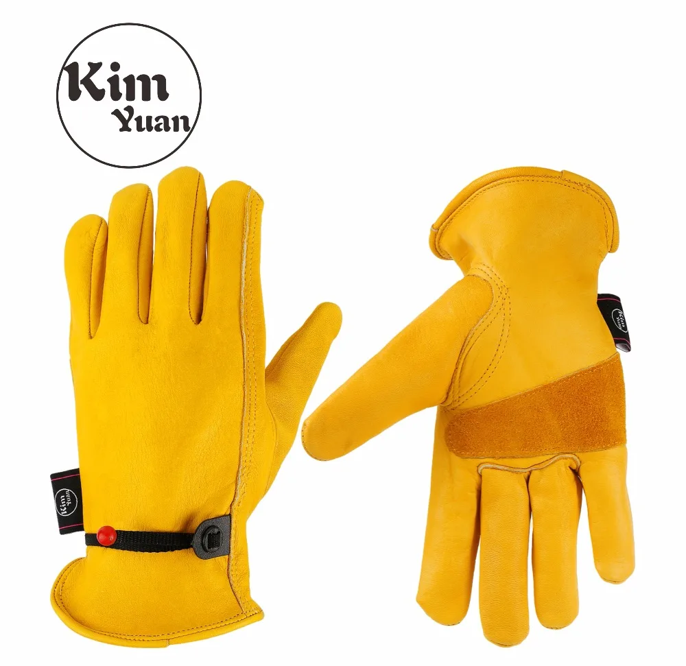 KIMYUAN 3Pair Golden Cowhide Work Gloves For Yard work/Cutting/Construction/Motorcycle,With wrist buckle Free adjustment
KIMYUAN 3Pair Golden Cowhide Work Gloves For Yard work/Cutting/Construction/Motorcycle,With wrist buckle Free adjustment