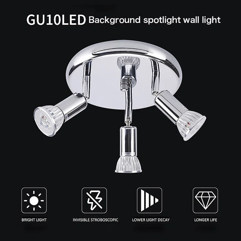 9W LED Ceiling Light 3 Head swiveling Light Spots GU10 Ceiling Spot Lights adjust Angle for indoor Lighting Fixtures Decoration
9W LED Ceiling Light 3 Head swiveling Light Spots GU10 Ceiling Spot Lights adjust Angle for indoor Lighting Fixtures Decoration