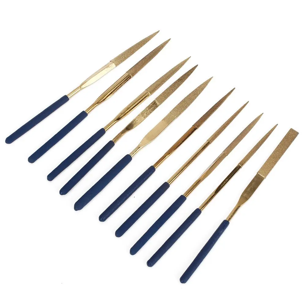 10/15pcs 140MM x 3MM 180MM x 5MM Diamond Coated Needle File Set Titanium for Filing Cutting Tool
10/15pcs 140MM x 3MM 180MM x 5MM Diamond Coated Needle File Set Titanium for Filing Cutting Tool