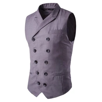 Men Vests Masculino Double Breasted Sleeveless Jacket Waistcoat Suit Collar Men Suit Vest
Men Vests Masculino Double Breasted Sleeveless Jacket Waistcoat Suit Collar Men Suit Vest