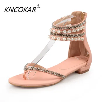 2018KNCOKAR The new beads low heel sandals flat with Roman fashion women's shoes is comfortable party shoes
2018KNCOKAR The new beads low heel sandals flat with Roman fashion women's shoes is comfortable party shoes