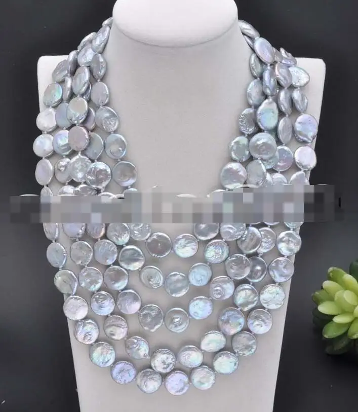 Hot selling free shipping******* Long 100" 15mm Gray coin freshwater pearl necklace
Hot selling free shipping******* Long 100" 15mm Gray coin freshwater pearl necklace