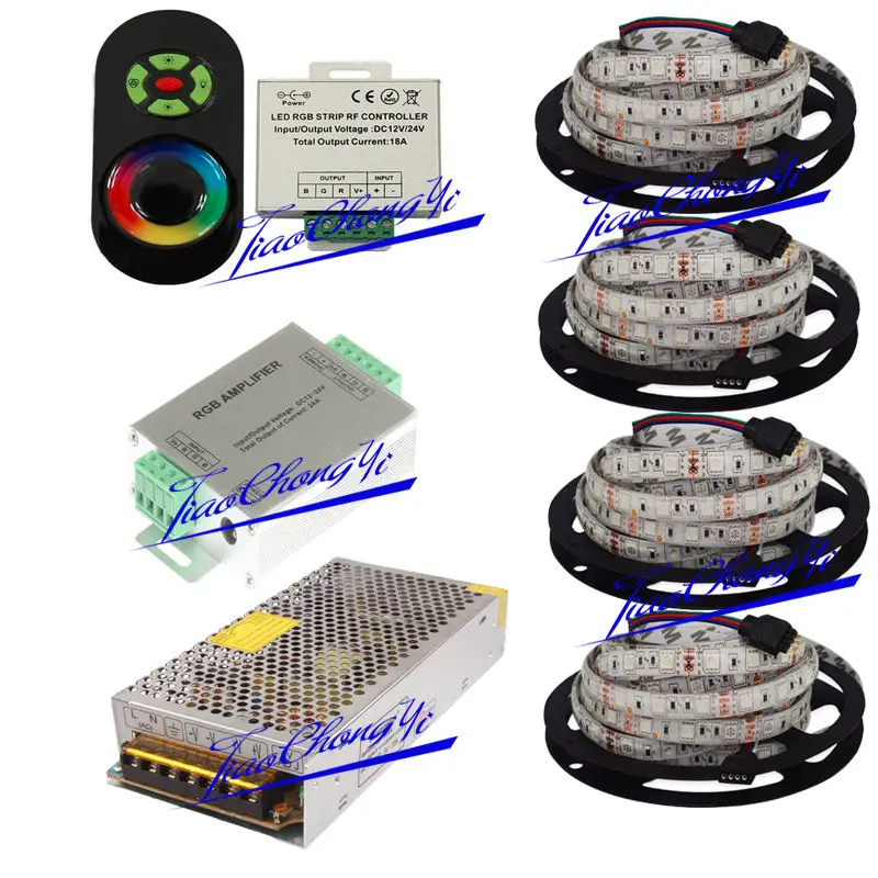 

20M 5050 RGB LED strip light IP65 + 18A Touch controller+ Amplifier+ 20A power