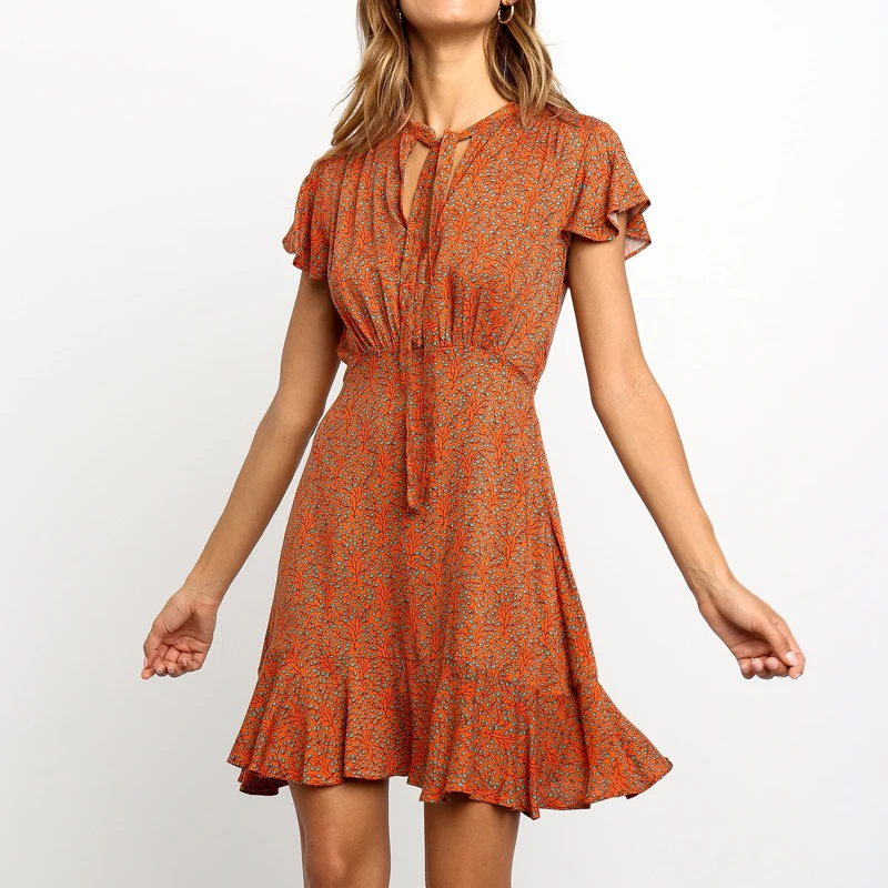 Casual Dresses For Women 2019 Bohemian Floral Print Summer Beach Dress Vintage Sexy Hollow Out Ruffled Mini Dress Sundress Robe
Casual Dresses For Women 2019 Bohemian Floral Print Summer Beach Dress Vintage Sexy Hollow Out Ruffled Mini Dress Sundress Robe