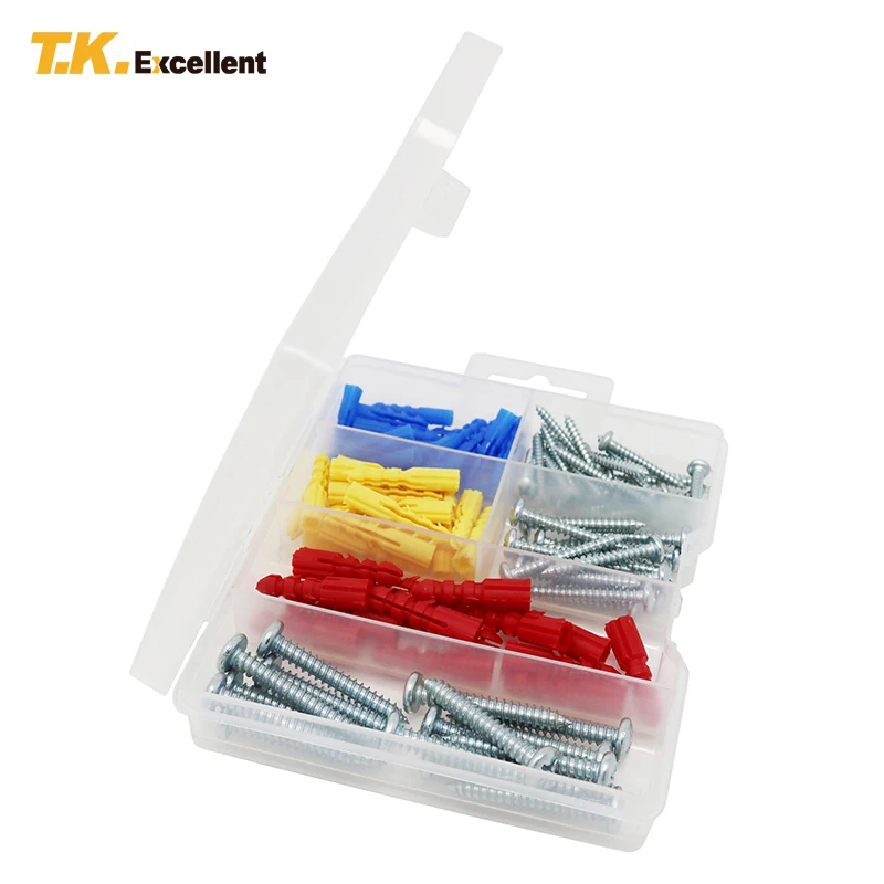 T.K.EXCELLENT Self-Tapping Screws and Ribbed Anchors PP+ Blue and White Zinc Anchors Anti Aging Assortment Kit E5 E6 E8 100Pcs
T.K.EXCELLENT Self-Tapping Screws and Ribbed Anchors PP+ Blue and White Zinc Anchors Anti Aging Assortment Kit E5 E6 E8 100Pcs