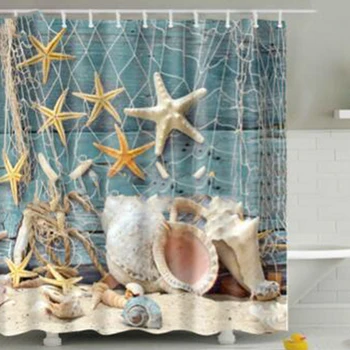 Fishing Net Shell Printing Shower Curtain Thickening anti-mild Waterproof Polyester Shower Curtains Bathroom Accessories
Fishing Net Shell Printing Shower Curtain Thickening anti-mild Waterproof Polyester Shower Curtains Bathroom Accessories