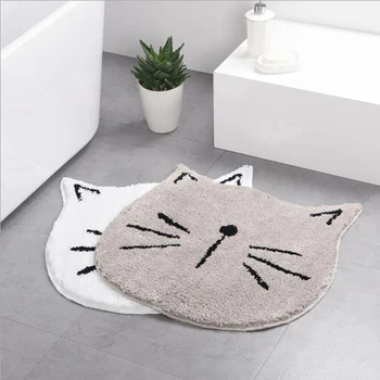 

Super Soft Cozy Shaggy Fluffy Cats Rug TPR Non-slip Bottom Bath Mat Washable Durable Area Rugs Absorbent Bathroom Carpet Doomat