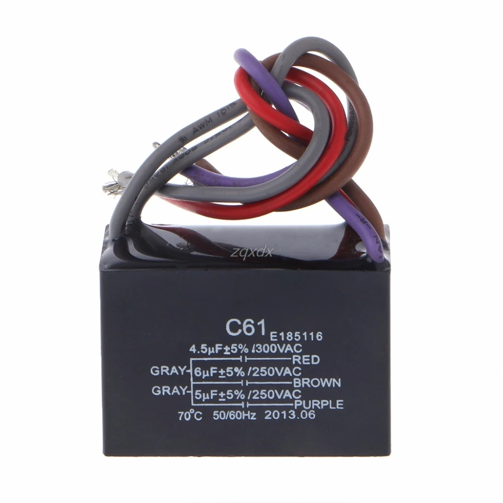 CBB61 Electrical Power Relay Connecting Capacitor 4.5uf+6uf+5uf 250V 5 Wire Trimmer Capacitors July DropShip
CBB61 Electrical Power Relay Connecting Capacitor 4.5uf+6uf+5uf 250V 5 Wire Trimmer Capacitors July DropShip