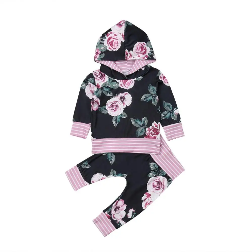 Toddler Baby Girls Flower Casual Outfits Long Sleeve Striped Hooded Tops Elastic Waist Long Pants Leggings Clothes Set
Toddler Baby Girls Flower Casual Outfits Long Sleeve Striped Hooded Tops Elastic Waist Long Pants Leggings Clothes Set