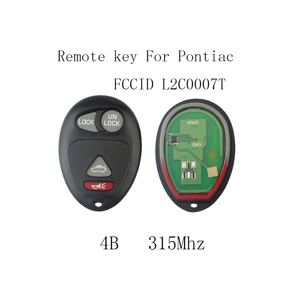 4Buttons Remote Key For Pontiac Grand Prix 2001 2002 2003 Aztek 2001 2002 2003 2004 2005 L2C0007T Original keys 315Mhz
4Buttons Remote Key For Pontiac Grand Prix 2001 2002 2003 Aztek 2001 2002 2003 2004 2005 L2C0007T Original keys 315Mhz