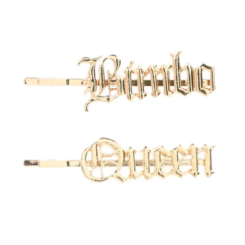 Vintage Gothic Blackletter Alphabet One Word Hairpins Women Metallic Gold Polished Hair Clip Side Bangs Styling Hair Accessories
Vintage Gothic Blackletter Alphabet One Word Hairpins Women Metallic Gold Polished Hair Clip Side Bangs Styling Hair Accessories