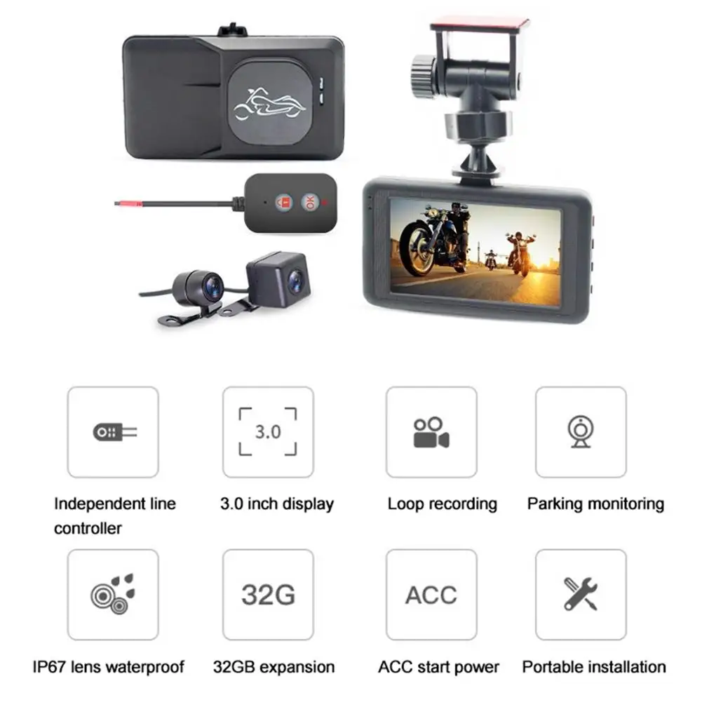 MT21-B Motorcycle Riding Recorder HD Front and Rear Double Lens Separation Locomotive Driving Recorders 3.0 inch
MT21-B Motorcycle Riding Recorder HD Front and Rear Double Lens Separation Locomotive Driving Recorders 3.0 inch