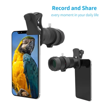 

Portable Mobile Phone Camera lens Optical 4-12X Zoom Telephoto Telescope Lens+Mini selfie Tripod for iphone Samsung Huawei phone