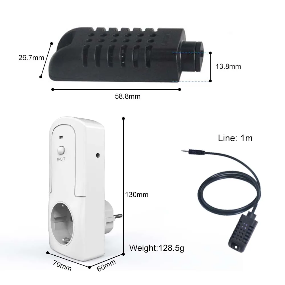 2019 Smart WiFi Plug Remote Control Thermostat & Humidistat with eWeLink App, Timer,Auto/Manual,Stat Feedback Function
2019 Smart WiFi Plug Remote Control Thermostat & Humidistat with eWeLink App, Timer,Auto/Manual,Stat Feedback Function