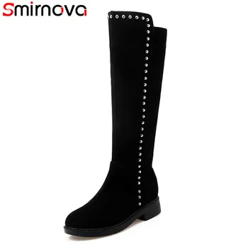 Smirnova 2018 NEW HOT fashion round toe knee high boots genuine leather boots with crystal women square high heels black boots
Smirnova 2018 NEW HOT fashion round toe knee high boots genuine leather boots with crystal women square high heels black boots