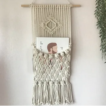 Chic Tapestries Woven Home Wall Decor Hanging Macrame Magazine Book Organizer Geometric Art for Apartment Dorm Room Decoration
Chic Tapestries Woven Home Wall Decor Hanging Macrame Magazine Book Organizer Geometric Art for Apartment Dorm Room Decoration