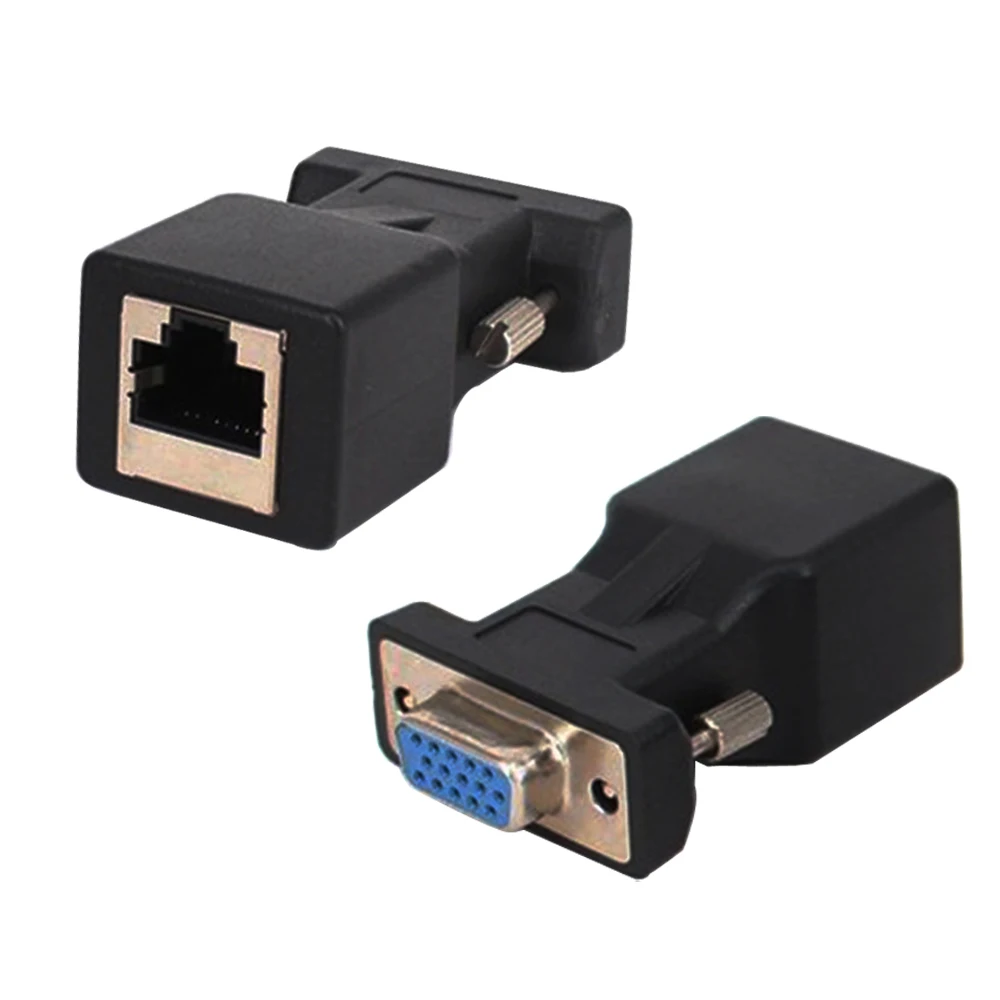 VGA Extender 15 Pin Female to RJ45 LAN CAT5 5E CAT6 Network Ethernet Cable Female Adapter Computer Switch Multimedia Converter
VGA Extender 15 Pin Female to RJ45 LAN CAT5 5E CAT6 Network Ethernet Cable Female Adapter Computer Switch Multimedia Converter