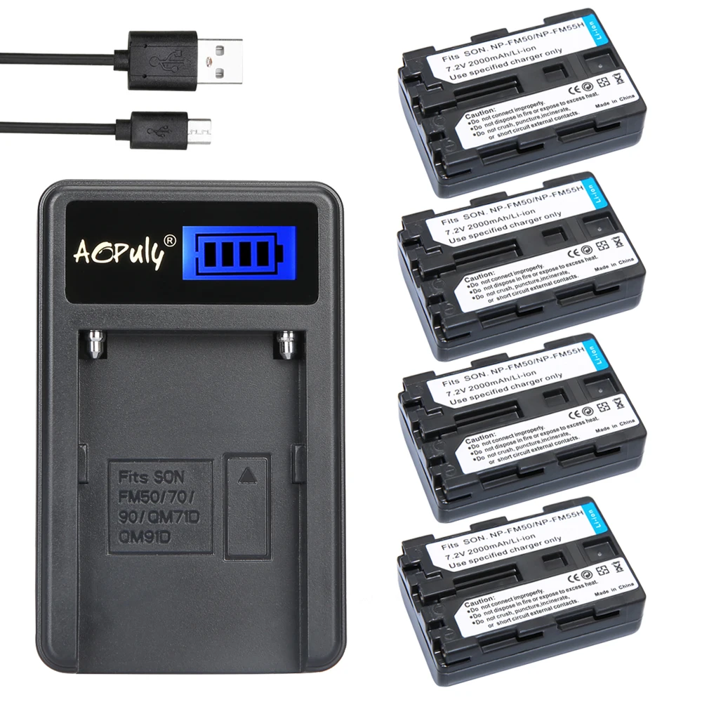 4Pc NP FM50 NP-FM55H FM50 Rechargeable Camera Digital Battery + LCD USB Charger For Sony NP-FM30 NP-FM50 NP-FM51 NP-QM50 NP-QM51
4Pc NP FM50 NP-FM55H FM50 Rechargeable Camera Digital Battery + LCD USB Charger For Sony NP-FM30 NP-FM50 NP-FM51 NP-QM50 NP-QM51