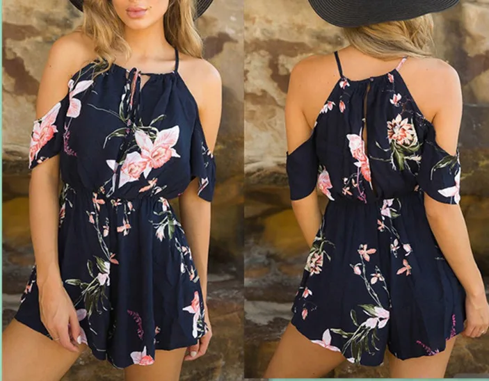 Beach Chiffon Jumpsuit 2018 Summer Holiday Floral Print Women Casual Rompers Sexy Overalls Beach Wear Playsuit Short Jumpsuits
Beach Chiffon Jumpsuit 2018 Summer Holiday Floral Print Women Casual Rompers Sexy Overalls Beach Wear Playsuit Short Jumpsuits