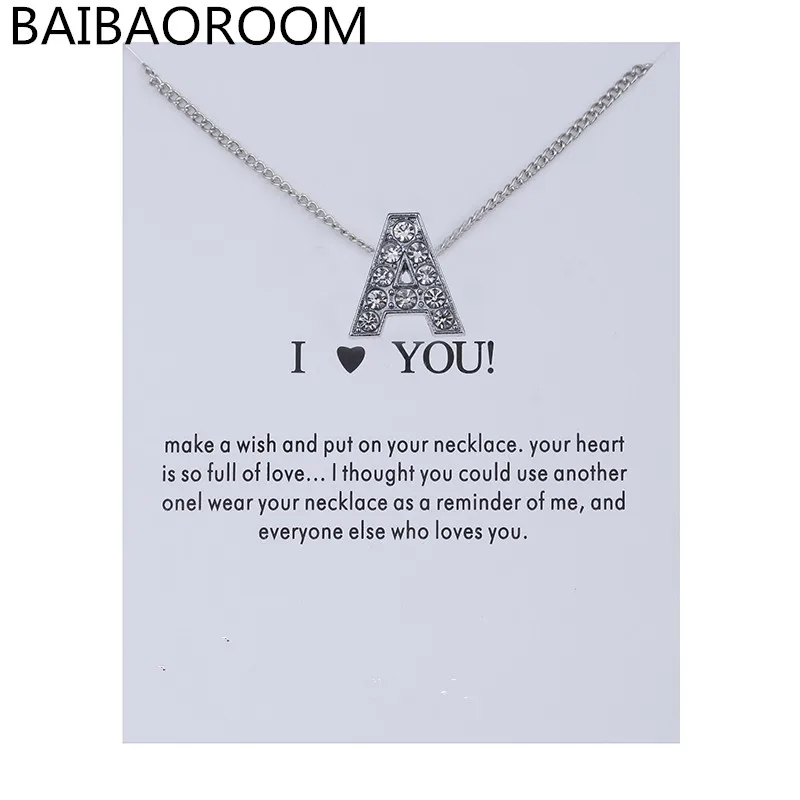 Design Initial Letters Crystal Silver Necklace Women Sweater Chain Best Friends Gift Jewelry
Design Initial Letters Crystal Silver Necklace Women Sweater Chain Best Friends Gift Jewelry