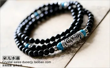 Genuine black Obsidian stone needle bracelet silver necklace bracelets fashion woman 108 beads mala Tibetan meditation jewelry
Genuine black Obsidian stone needle bracelet silver necklace bracelets fashion woman 108 beads mala Tibetan meditation jewelry