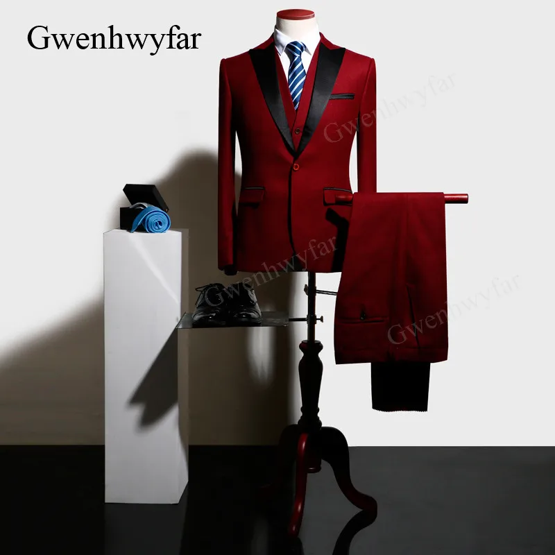 Gwenhwyfar 2018 Brand New Wine Red Suit Men Tuxedo Style Blazer Slim Fit 3 Piece Wedding Suit Terno Masculino Jacket+Pants+Vest
Gwenhwyfar 2018 Brand New Wine Red Suit Men Tuxedo Style Blazer Slim Fit 3 Piece Wedding Suit Terno Masculino Jacket+Pants+Vest