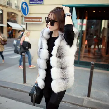 Woman's Genuine Leather Coat Winter 2016 Fox Fur Fashion Slim Short Section With Fur Hood White Color Sleeveless Vest GSJ384
Woman's Genuine Leather Coat Winter 2016 Fox Fur Fashion Slim Short Section With Fur Hood White Color Sleeveless Vest GSJ384