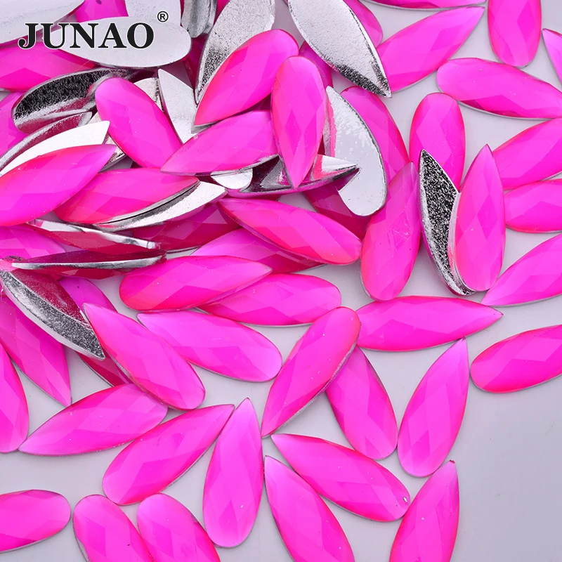 JUNAO 100pcs 8*22mm Neon Rose Drop Rhinestone Applique Flatback Resin Crystal Gems Non Hotfix Strass Non Sewn Decoration Stone
JUNAO 100pcs 8*22mm Neon Rose Drop Rhinestone Applique Flatback Resin Crystal Gems Non Hotfix Strass Non Sewn Decoration Stone