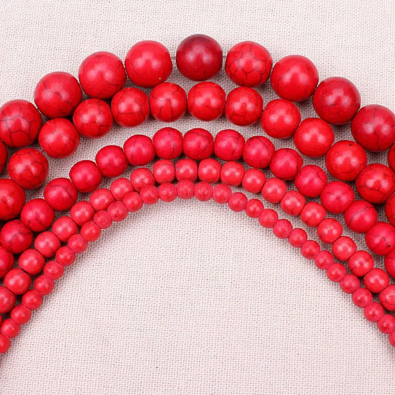 1 strand/pack 4,6,8,10,12,14,16mm Dia Red Round Filled Turquoises Beads Natural Stone Beads DIY Bracelet Necklace Making Craft
1 strand/pack 4,6,8,10,12,14,16mm Dia Red Round Filled Turquoises Beads Natural Stone Beads DIY Bracelet Necklace Making Craft