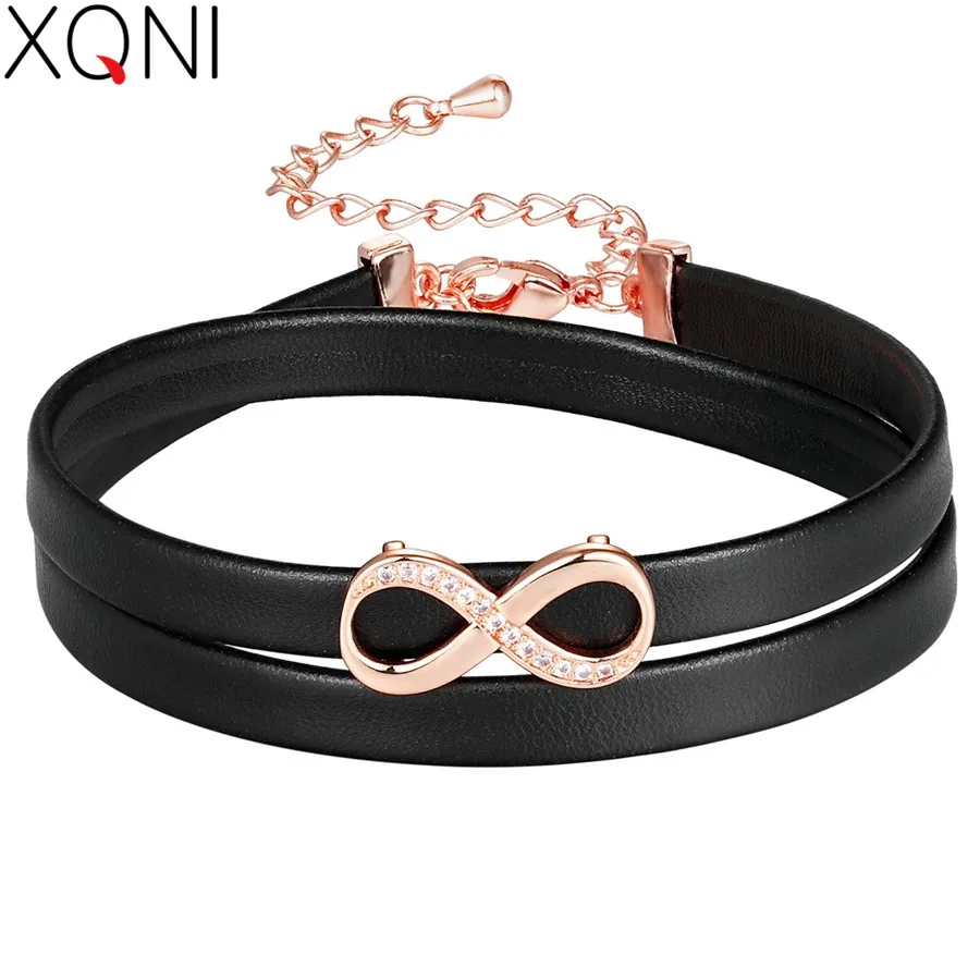 XQNI Micro Pave Cubic Zircon Multi-layer with "8" Design PU Leather Bracelet For Female 38-46CM Adjust Size Luxury Jewelry
XQNI Micro Pave Cubic Zircon Multi-layer with "8" Design PU Leather Bracelet For Female 38-46CM Adjust Size Luxury Jewelry