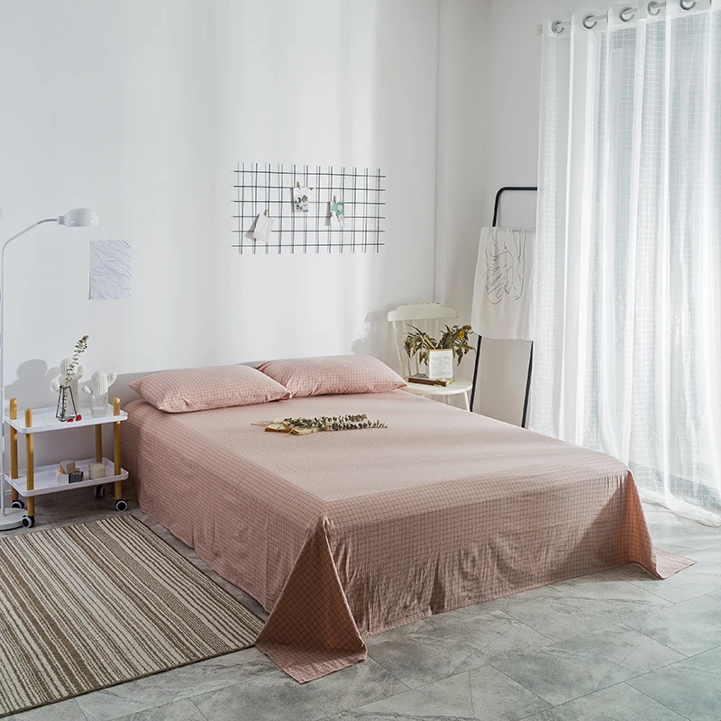 Bedding Sheet Home Textile Pink Plaid Pattern 3Pcs Flat Sheets Combed Cotton Bed Sheet Bedding Linen For King Queen Size Sheets
Bedding Sheet Home Textile Pink Plaid Pattern 3Pcs Flat Sheets Combed Cotton Bed Sheet Bedding Linen For King Queen Size Sheets